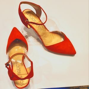 Sole Society suede burnt orange slingbacks size 11